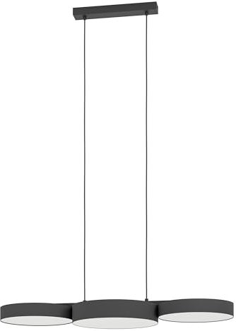 EGLO connect.z Smart-Home LED Pendelleuchte Barbano-Z, Hängelampe aus schwarzem Metall und Textil, ZigBee, App und Sprachsteuerung Alexa, warmweiß-kaltweiß, RGB, dimmbar