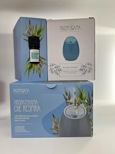 Nasoterapia Diffusore Bloom Cyanus Aromaterapia che Respira - con olio essenziale di eucalipto