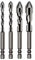 LINXINS High-Strength Eccentric Twist Drill Bit, 4 Pcs Hss Drill Bit Sets, Eccentric Drill Bit Thread Suitable 6mm/8mm/10mm/12mm for MetalCeramic Tiles, Ceramic Tiles, Plastic, Wood, Glass and Other