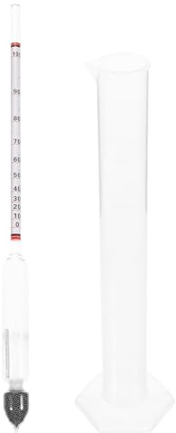 MUSISALY Alcohol Hydrometer Set Alcohol Meter with Graduated Cylinder for Home Brew Wine Spirits and Liquor Testing Percentage Tester Hydrometer Brewing Kit with Tube