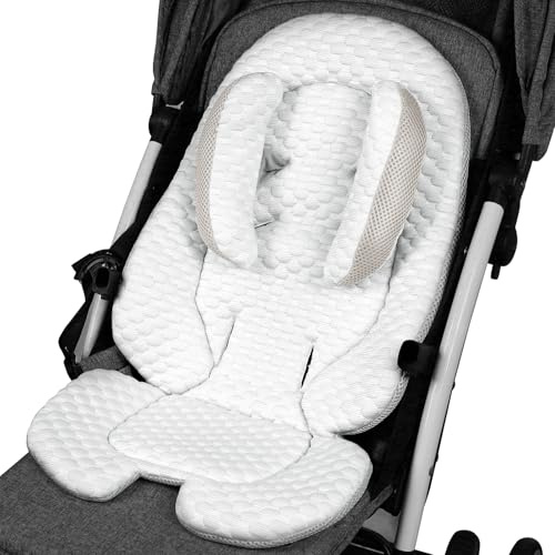 KAKIBLIN Baby-Kindersitz-Einsatz, Kühlkissen, Baby-Kopfstütze mit Kopfkissen, atmungsaktives Stoff-Kühlkissen, passend für Kinderwagen, Autositz, Hochstuhl, Stubenwagen, Schaukel (grau)