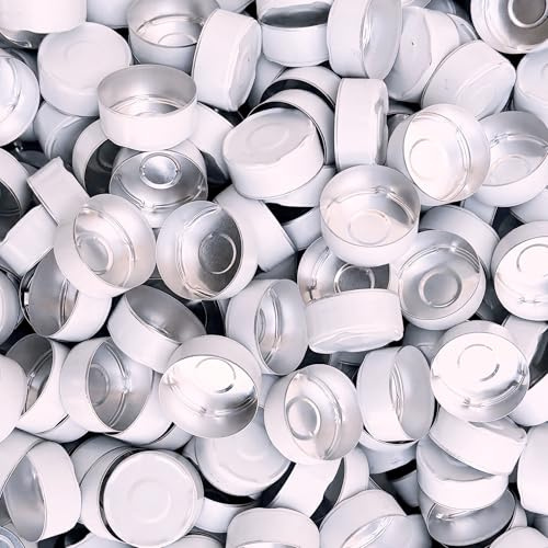 NKlaus Teelichthüllen aus Aluminium, weiß, Ø 37,5mm x 16mm, 200 Stück | Leere Standard-Kerzenhüllen für Teelichter; Gewicht 112g