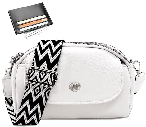 Tokeya Handy Umhängetasche PU Leder Crossbody Bag Damen Handytasche zum Umhängen, Umhängetasche Damen Klein Moderne Taschen mit Abnehmbarem Schultergurt für Tägliches Arbeiten Einkaufen Reisen, Weiß