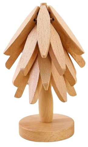 Feriany Tree Shaped Design Stand, Wooden Tripod, Decoration, Anti-scald, Heat , Placemat, Coaster, Wooden Placemat, Pot