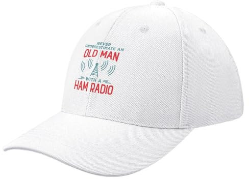 KOSOEII Baseball Cap Never Underestimate an Old Man with a Ham Radio Baseball Cap Derby hat Christmas Hat Woman Hats Men's