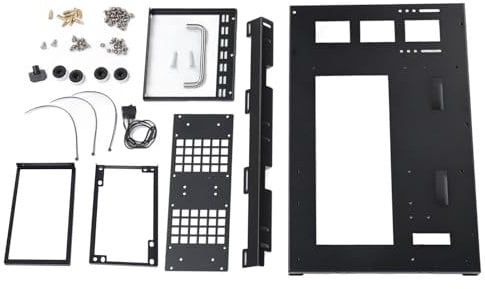 Case per Computer ATX a Telaio Aperto Fai-da-te, Piastra in Acciaio, Rack per Scheda Madre ATX, Posizionamento Verticale e Orizzontale, Portatile con Maniglia, Compatibile con