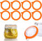 Generic Silicone Jar Gaskets Seals Replacement, 8 Pcs Standard Rubber Airtight Seal Rings Gasket for Mason Storage Jars Glass Cans (Orange)