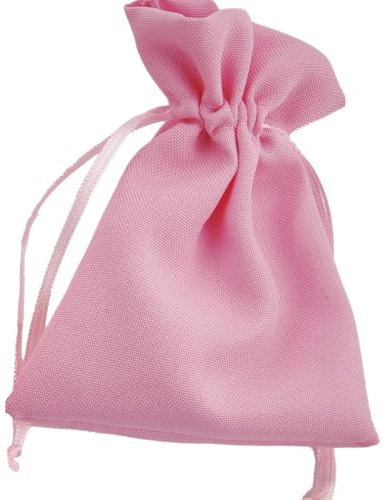 Generico 24 Sacchetti Portaconfetti | Vari Colori | in Raso 9x12 cm BOMBONIERA Sacchetti Porta Confetti per bomboniere bomboniera (Rosa)