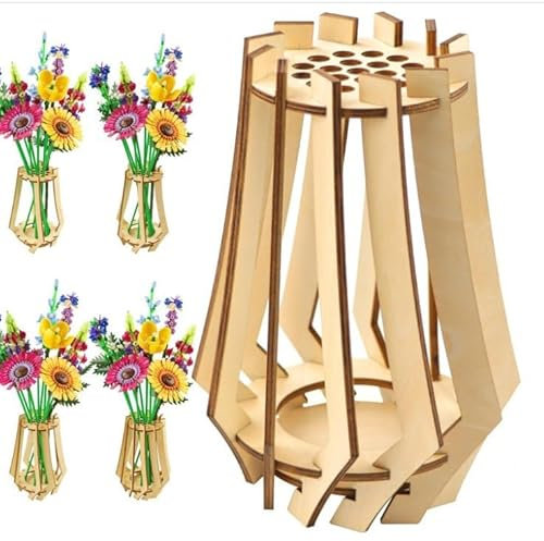 Healife Deko Holzvase für Blumenstrauß, Rosen, Sonnenblumen, Tulpen, Kirschblüten, Geschenkdekoration für Frauen, tischdekoration Geschenk für blumenliebhaber, vase Aesthetic, holzvase