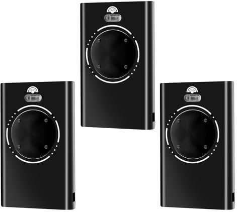 Lot de 3 émetteurs manuels pour ouvre-porte de garage 868 MHz compatibles avec télécommande de garage FAAC 4 canaux FAAC XT4 868 SLH LR, XT4 868 SLH, XT2 868 SLH, XT2 868 SLH LR, noir