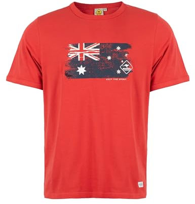 ROADSIGN australia Herren T-Shirt Flaggen-Design für einen authentischen, sportlichen Look rot, 3XL