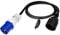 feletec CEE Adapter CEE Stecker auf Schuko Kupplung, 1,5m Camping Strom-Kabel, IP44 Camping Verlängerungskabel, H07RN-F 3G2,5 Campingstecker Adapter 16A