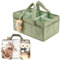 KQWVZ Baby Windel Caddy Organizer, Tragbarer Wickelorganizer Mit Fächern & Griffen, Plüsch Wickel Organizer Groß Mit Teddybärpuppe, Wickeltasche Organizer Für Kinder Car Wickel Bags (Grün)
