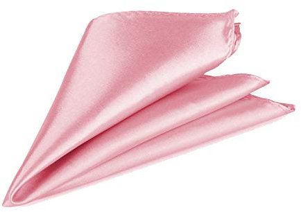 Mouchoir de poche en satin pour homme - Style italien uni pour costume, mariage, soirée formelle, bal et cadeau - Unisexe - Couleur unie - Pour mariés, fêtes et accessoires de mode - 23 cm, rose, 23cm
