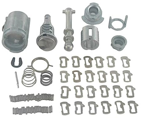 Pexorin AL102 9170T9 9170W9 9170T5 256924 CILINDRO SERRATURA PORTA ANTERIORE SINISTRA, for Citroen, C2 C3 2002-2010 Con 2 chiavi Blocco dell'interruttore di accensione dell'auto(BLACK Repair Set)