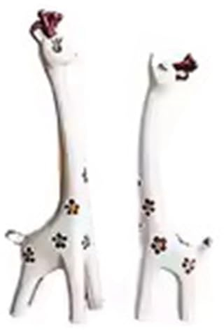 Xnuiasqe Giraffe Statue Wooden Giraffe Statue Desktop Decor Giraffe Sculpture Animal Sculpture Home Office Bookshelf Decor A