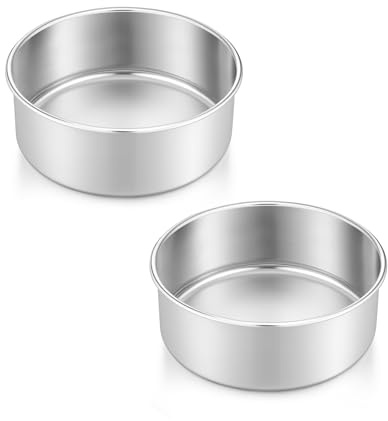 Joyfair Edelstahl Rund Backform Kuchenform 2er Set für Backen - 14 x 5 cm | Backformen für Geburtstag/Hochzeit/Weihnachten Schichttorten, Gesund & Ungiftig, Leicht zu Reinigen & Spülmaschinenfest
