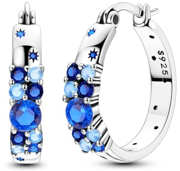 Hapour 925 Sterling Silber Creolen für Damen Leichte Hoop Ohrringe Zierliche Creolen mit Cubic Zirkonia