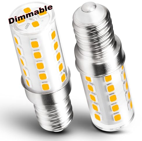 Dimmable E14 LED Candle Light Bulb 3W, 2700K Warm White, 40W Equivalent | 350LM, SES Small Screw Light Bulb, Energy Saving, for Desk Fridge Salt Lamp Home Decorative Lighting, AC220-240V, Pack of 2