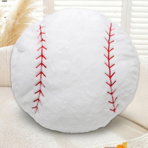 MIUUIPI Flauschige Baseballkissen, 34x34cm Plüsch Baseball Sitzkissen, Ball Deko, Kreative Zimmer Dekoration, Baseball Geschenke