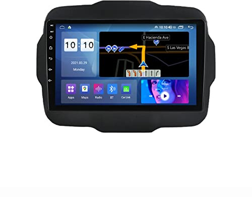 Estéreo para Coche con WiFi 5G para Jeep Renegade 2014-2022, Pantalla táctil Android 14 de 9 Pulgadas, CarPlay y Android Auto inalámbricos, Bluetooth 5.0, Am/FM, MirrorLink