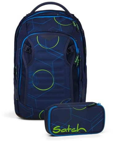 Satch Match Plus Schulrucksack Set 2tlg. inkl. Schlamperbox (Blue Tech)