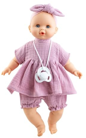 Paola Reina Puppe Sonia Mechanismus 36 cm lila-rosa Kleid Spielzeug