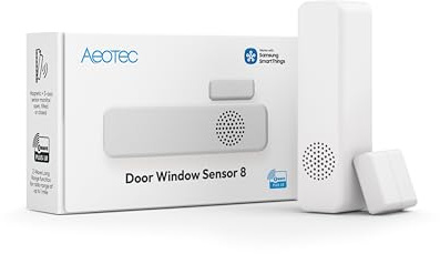 Aeotec Door Window Sensor 8 | Z-Wave 800, Long Range | Öffnen/Schließen, Temperatur & Luftfeuchte | 3-Achsen-Sensor | Schimmelwarnung & Sabotage | Garagentor | Home Assistant, SmartThings
