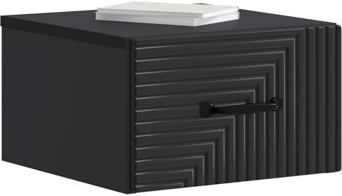 vidaXL Wandmontierter Nachttisch 2 pcs Schwarz 34,5 x 33 x 20 cm, Minimalistischer Nachttisch, viel Stauraum, modernes Design, Schlafzimmer-Organizer, Elegante Deko-Tisch