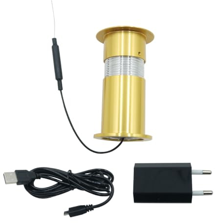 Grobo Door Viewer Guckloch, WiFi Door Eye Viewer Kamera mit Nachtsicht mit 2-Wege-Bewegungserkennung, Dooreye Hole Kamera (Gold)
