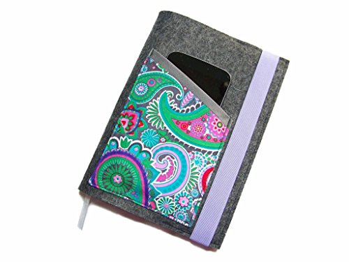 Kalenderhülle aus Wollfilz/Baumwollstoff für A5 Buch oder Maßanfertigung | Handgefertigt| Individuelle Auswahl | Merino Wollfilz, Baumwollstoff