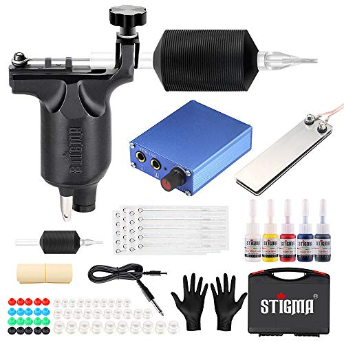 Stigma Tattoo Set Komplett Professionelle Tattomaschine 20 Tatto-Nadeln Netzteil Pedal Tatto Kit MK648