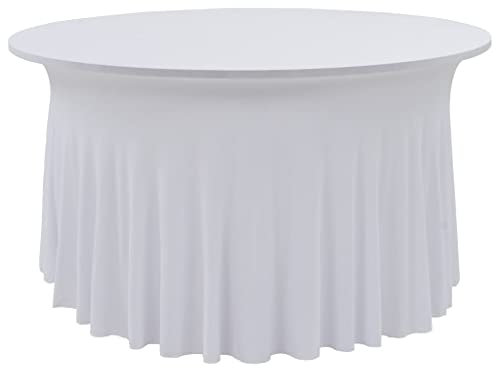 vidaXL 2 Stück Stretch-Tischdecken mit Rand Weiß 120x74 cm, Stretch-Tischhusse, Husse, Schonbezug Tische, Stretchhusse, Tischhusse, Esstischbezug