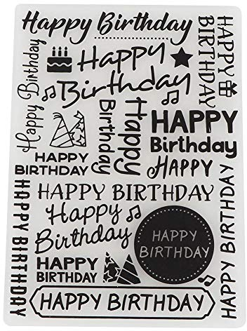 Silikonstempel Geburtstag, DIY Stempel Geburtstag Scrapbooking Alles Gute zum Geburtstag Prägeordner
