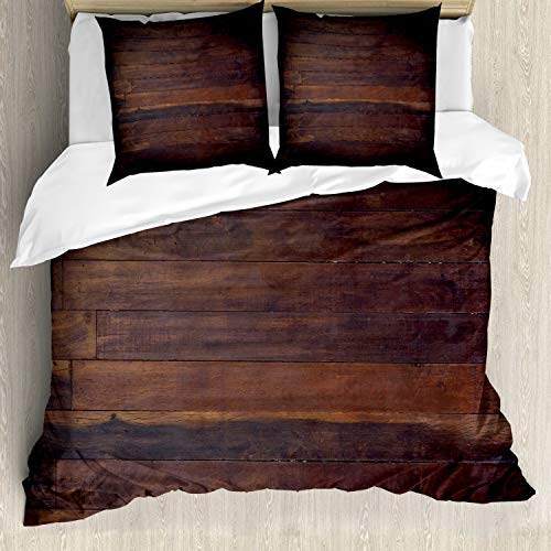 ABAKUHAUS Schokolade Bettwäsche Set für Doppelbetten, Im Alter von dunkelem Holz, Weicher Microfaserstoff Allegigeignet kein Verblassen, Dunkelbraun