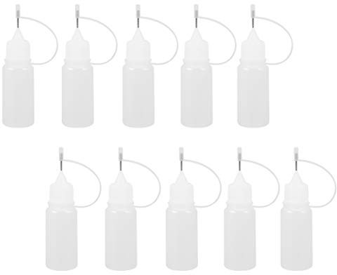 MILISTEN Botella de Arte de 10 Piezas Botella de Pegamento de Punta de Aguja de 10 Ml Tapa de Sellado de Aguja de Dispensación de Botellas de Plástico Botellas de Punta de Aguja