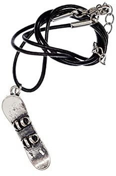 Miniblings Snowboard Kette Halskette Winter Alpen Wintersport Board Schnee - Handmade Modeschmuck - Lederkette Leder