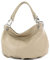 modamoda de IT40 Damen Leder/Nappaleder Schultertasche Hobo Bag handmade in Italy, Farbe:Graubeige
