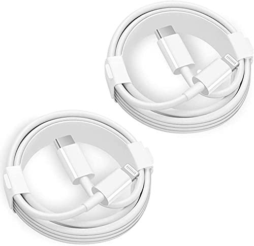 iPhone Charge Rapide Câble, 2 Câble USB C vers Lightning Charge iPhone Rapide MFi Apple Certifié 2M, pour iPhone 12 Mini 11 Pro X XR XS Max 8, iPad Pro 2018/Air 2019/Mini, Fil C-Lightning Blanc
