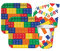 Isola Party Kit Festa di Compleanno Block Party per 16 Persone Eco-Friendly (16 Piatti ⌀ 23 cm, 16 Bicchieri 266 ml, 16 Tovaglioli 33x33 cm)