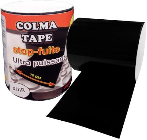 EURO VANADIUM Ruban Anti Fuite 150 cm Colmatape - - Noir