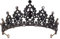 Frauen Schwarz Kristall Tiara Kronprinzessin Mädchen Elf Stirnband Strass Geschenk für Kostüm Hochzeit Braut Brautjungfer Abschlussball Geburtstag Festzug Halloween Haarschmuck Geschenk Barock 2#