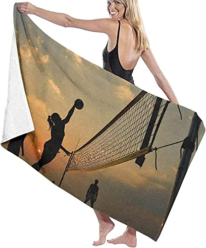 Strandtuch 90x180 cm 3D Strand, Microfaser Strandtuch Volleyball Badetuch, Strandlaken Handtuch, Schnell Trocknen Strandhandtuch Herren Frauen Badetücher, Handtücher, Strandtücher