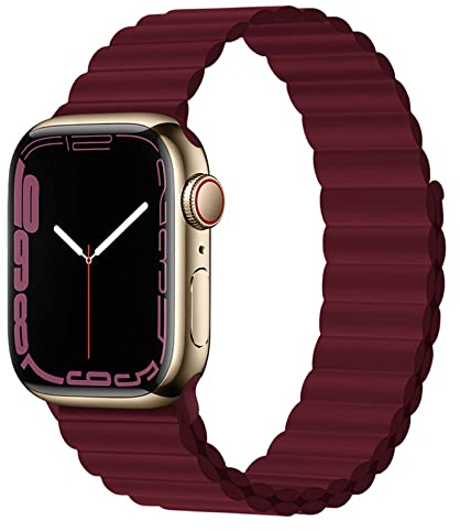Magnet Band für Apple Watch Armband 41mm 45mm 40mm 44mm 42mm 46mm 38mm Herren/Damen,Silikon Sport Loop Strap für Apple Watch 8 Armbänder iWatch Series 10 9 8 7 6 5 4 3 SE Ultra 49mm-42/44/45/46 mm