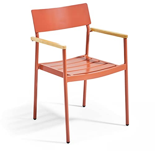 Oviala Gartensessel aus Aluminium und Terracotta-Holz