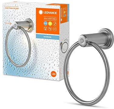 LEDVANCE BATHROOM Handtuchhalter inkl. Nachtlicht, 0,18W, 10lm, warmweißes Licht mit 3000K, Batterie inklusive, Tageslicht- und Bewegungssensor, lange Lebensdauer, Schutzklasse IP44, energiesparend