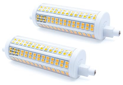 Y.W.Licht R7S LED 118mm Dimmerabile 20W Bianco Caldo 3000K 220V Sostituzione per 200W Lampada ad Asta Alogena J118 Illuminazione Lineare 330° Angolo di Fascio (2 Pezzi)