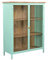 Retro Landhaus Vitrine Provence Metallkorpus Holz Mint 130cm