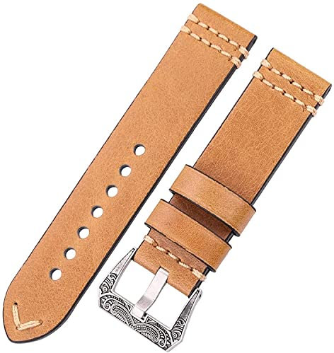 ZEDARO Leder Uhrenarmband Handgemachte Uhrenarmband Breite Retro Edelstahl Schnalle 20mm 22mm 24mm Armband Damen Herren Uhrenzubehör Gürtel
