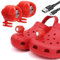 2Er Pack Scheinwerfer für Crocs, USB Aufladung, Nacht, Wandern, Radfahren, Laufen, Gehen, Tragbare Croc Lichter für Schuhe, Interessante Gadgets, Geeignet für Erwachsene und Kinder(Rot)